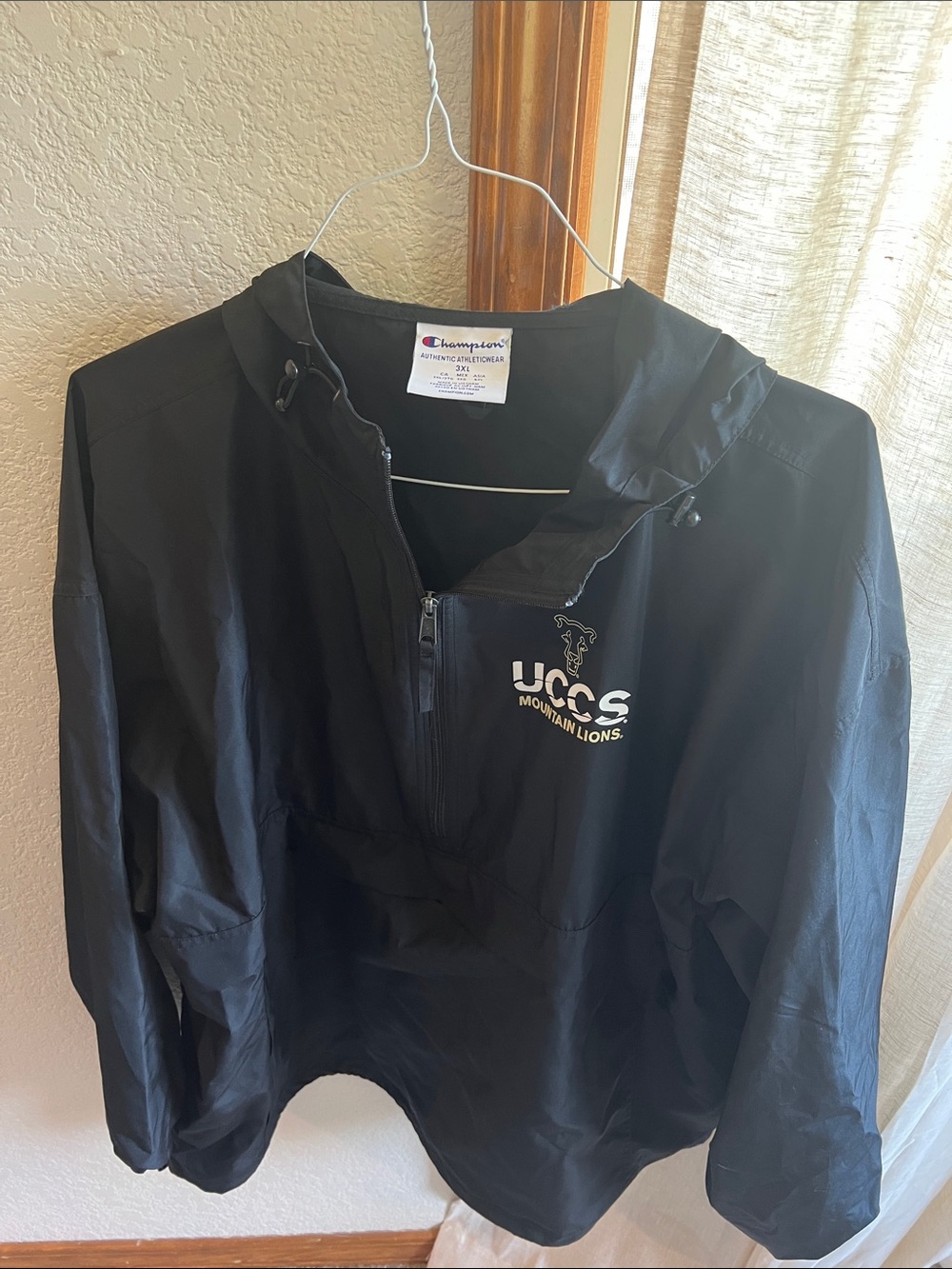 Champion Black UCCS Mountain Lions Pullover Windbreaker